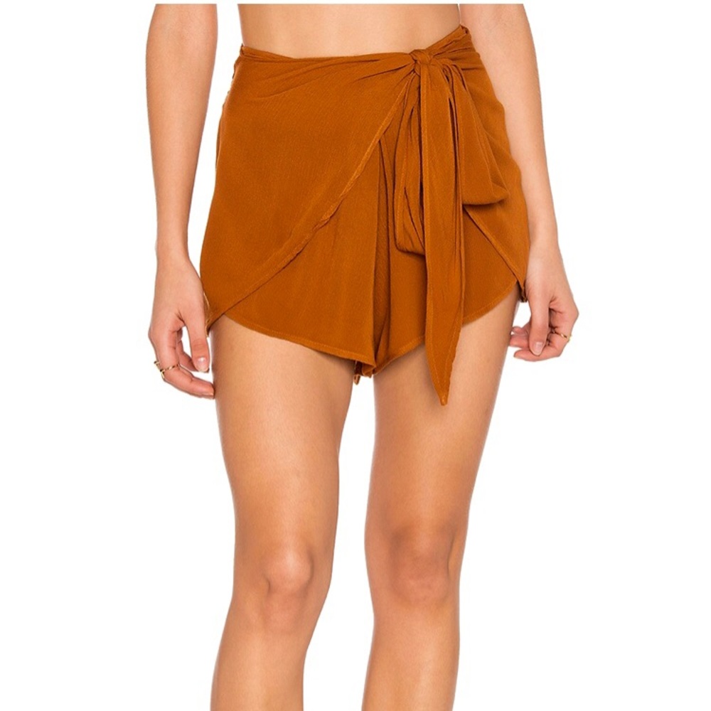 Blue Life wrap shorts in rust